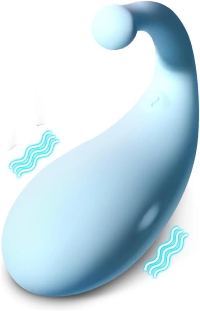 Adult Vibrating Egg 10 Modes Whale-Shaped Sex Machine Vibrating Egg Female Sex Toy G-Spot Vibrator (Blue) - Image 2