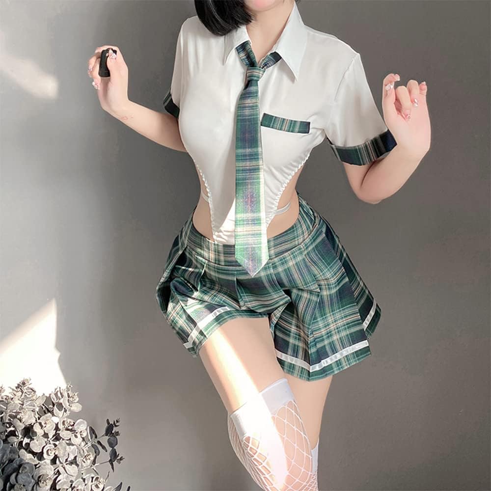 Japanese female student JK pleated skirt anime jumpsuit sexy tight fitting pajama underwear - Image 2