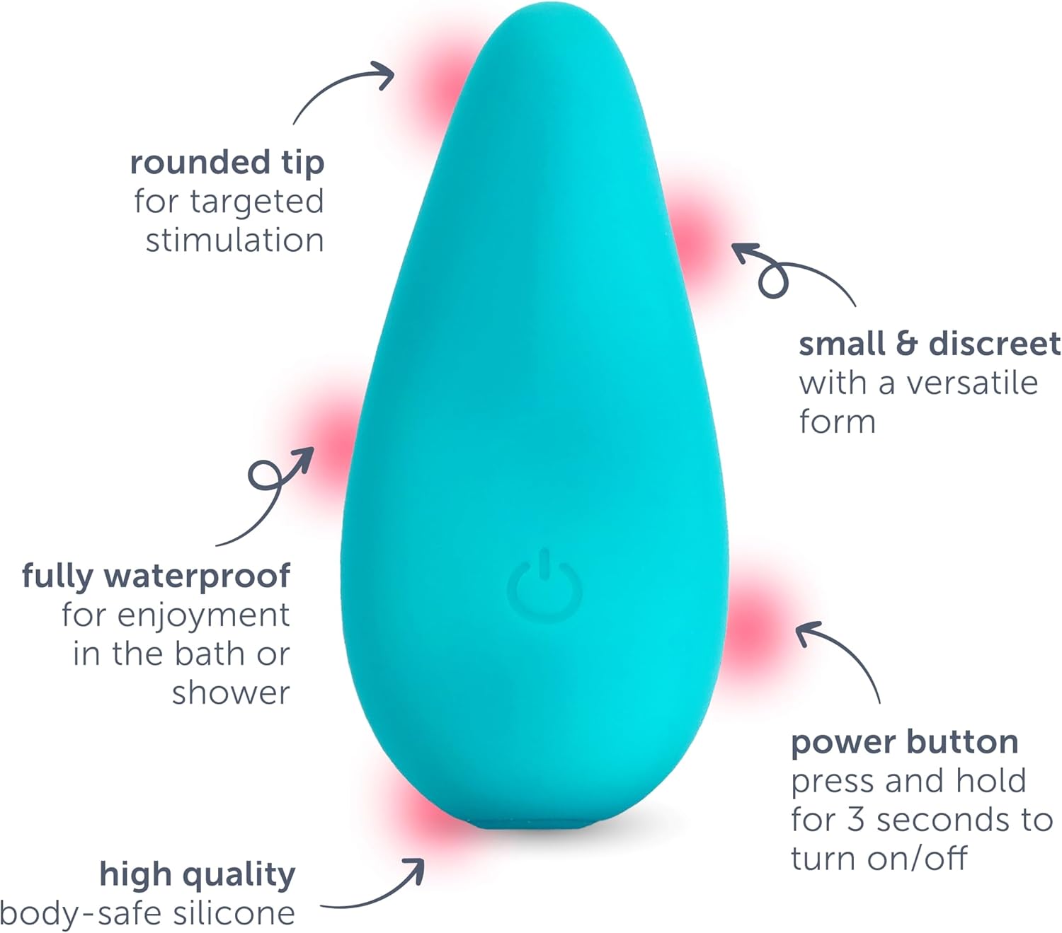 Mini Vibrator Massager, 10 Vibration Modes, Skin-Friendly Silicone, Completely Waterproof, Rechargeable - Image 2