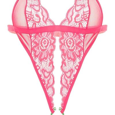 Women Deep V Lingerie Lace Teddy One Piece Babydoll Mini Bodysuit